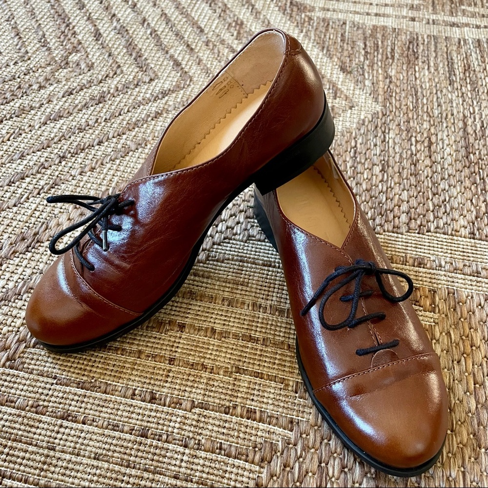 EUC Julia Bo Leather Stoker Oxford Saddle Shoes. Size 36/6 6.5  *EXCELLENT*
